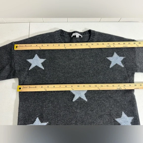 The Cashmere Project SzM Stars Print Crew Neck Pullover Sweater Charcoal Women - Picture 7 of 8